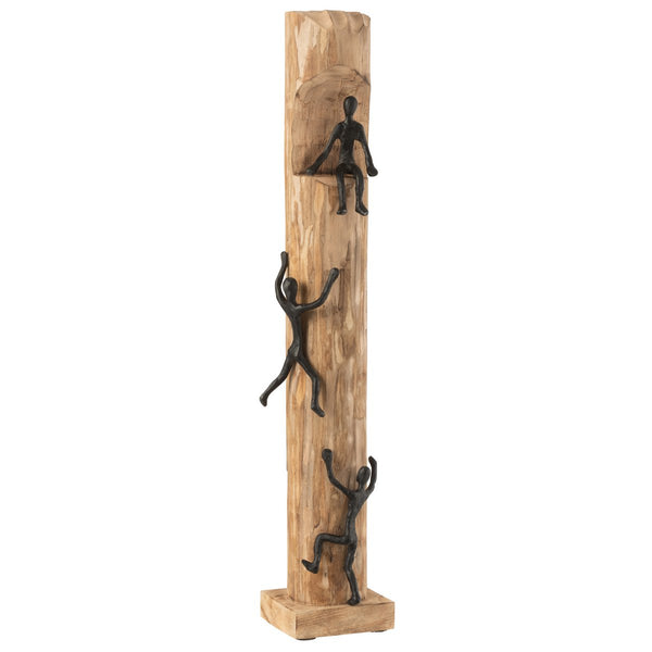 Dekofiguren "Klettern" - Holz und Aluminium in Schwarz