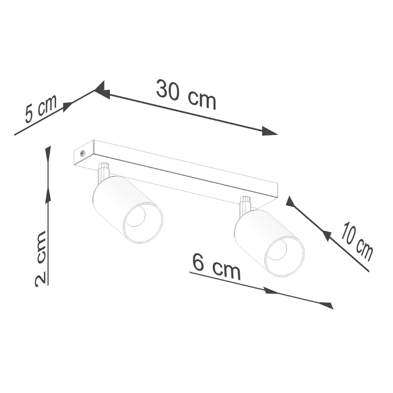 Plafond WINX 2 zwart/chroom