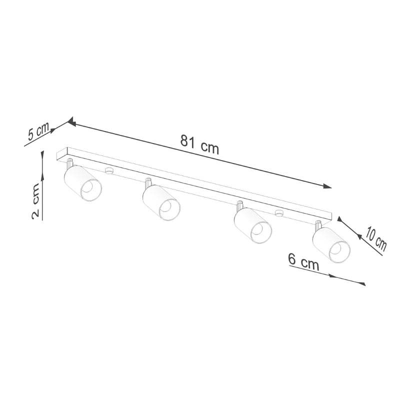 Plafond WINX 4L zwart/chroom