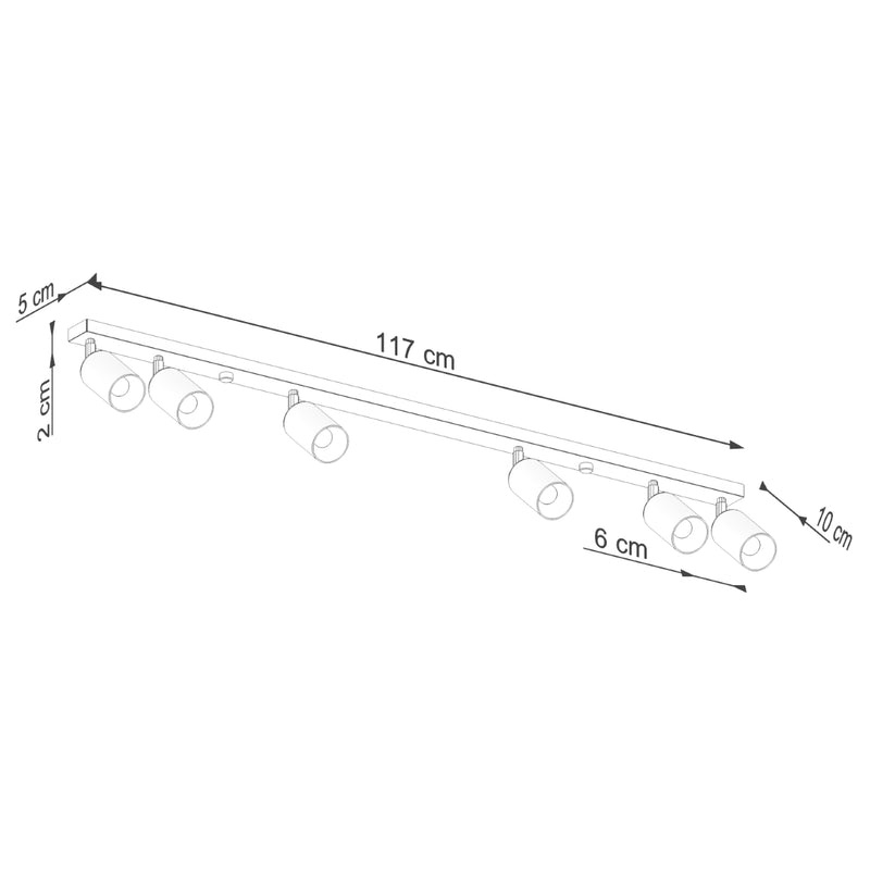 Plafond WINX 6L zwart/chroom