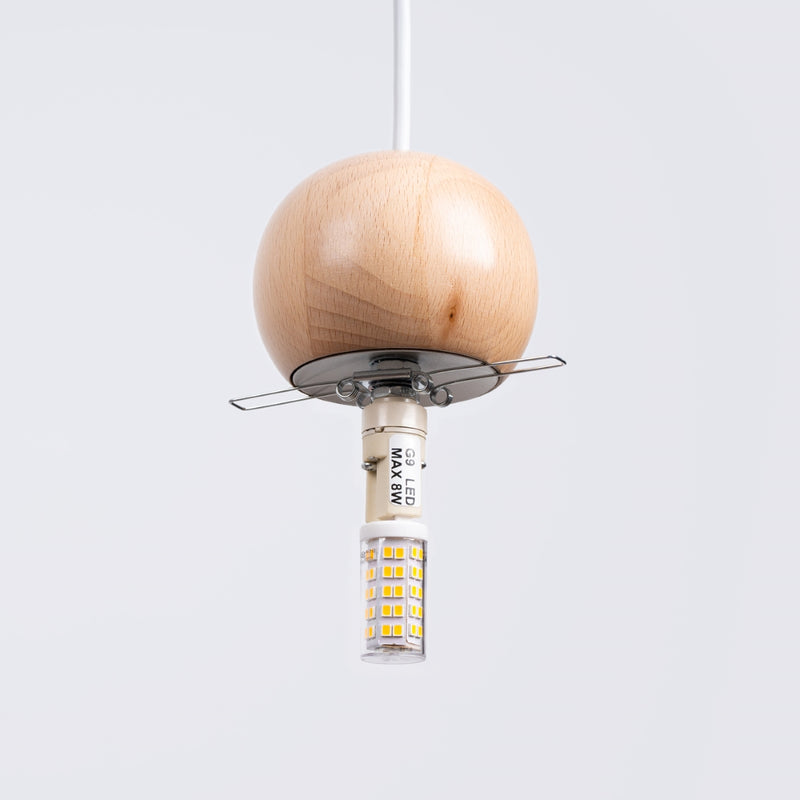 PEKKA 1 hanging light white/natural wood