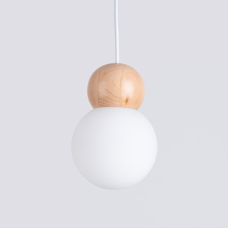 PEKKA 1 hanging light white/natural wood