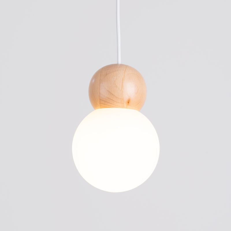 PEKKA 1 hanging light white/natural wood