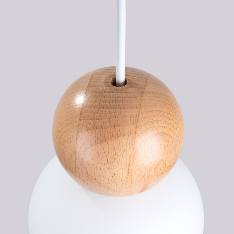 PEKKA 1 hanging light white/natural wood