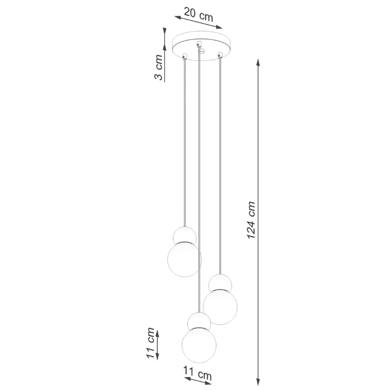 PEKKA 3P hanging light white/natural wood