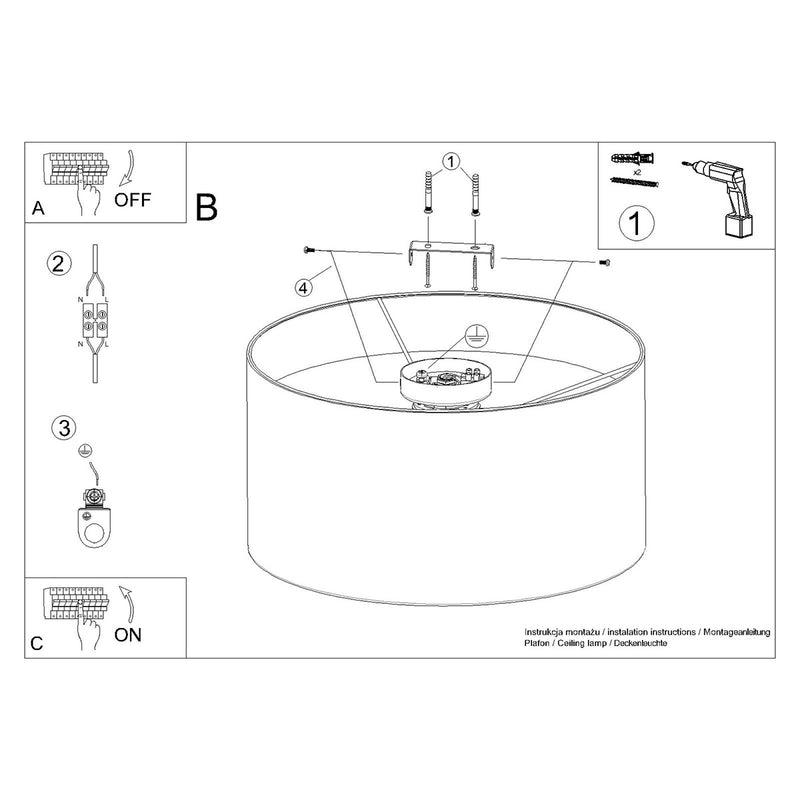 Ceiling TELESTO White/Light Brown