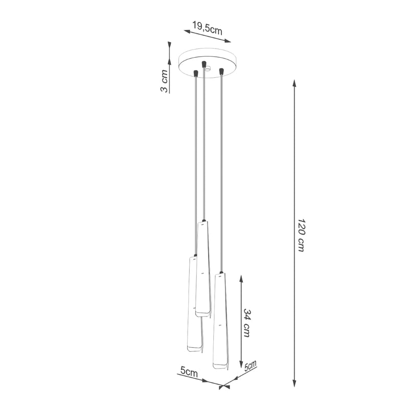 Pendant lamp PRYSM 3P white