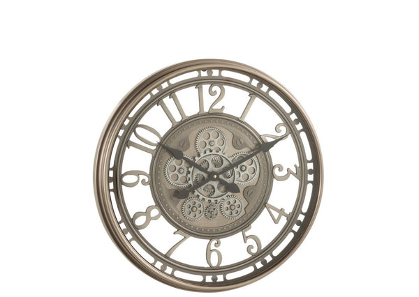 Radars Uhr mit arabischen Ziffern – Metall/Glas, Bronze – Ø 53 cm