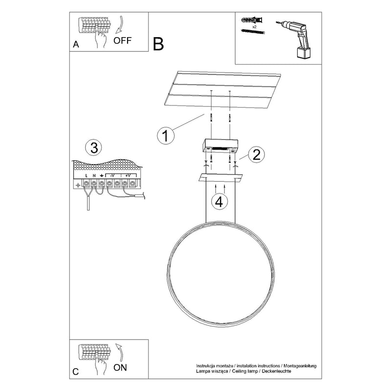 Hanging light RIO 78 golden 4000K