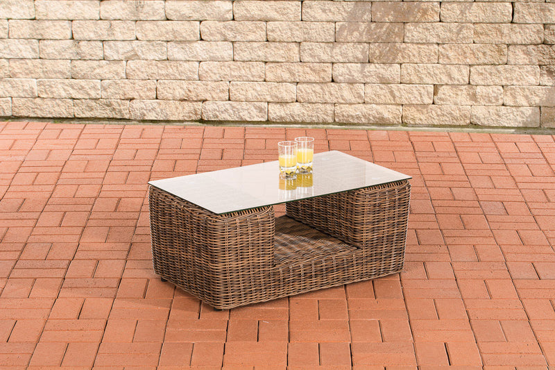 Polyrattan Glastisch Moss 80 x 50 cm