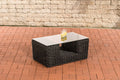 Polyrattan Glastisch Moss 80 x 50 cm