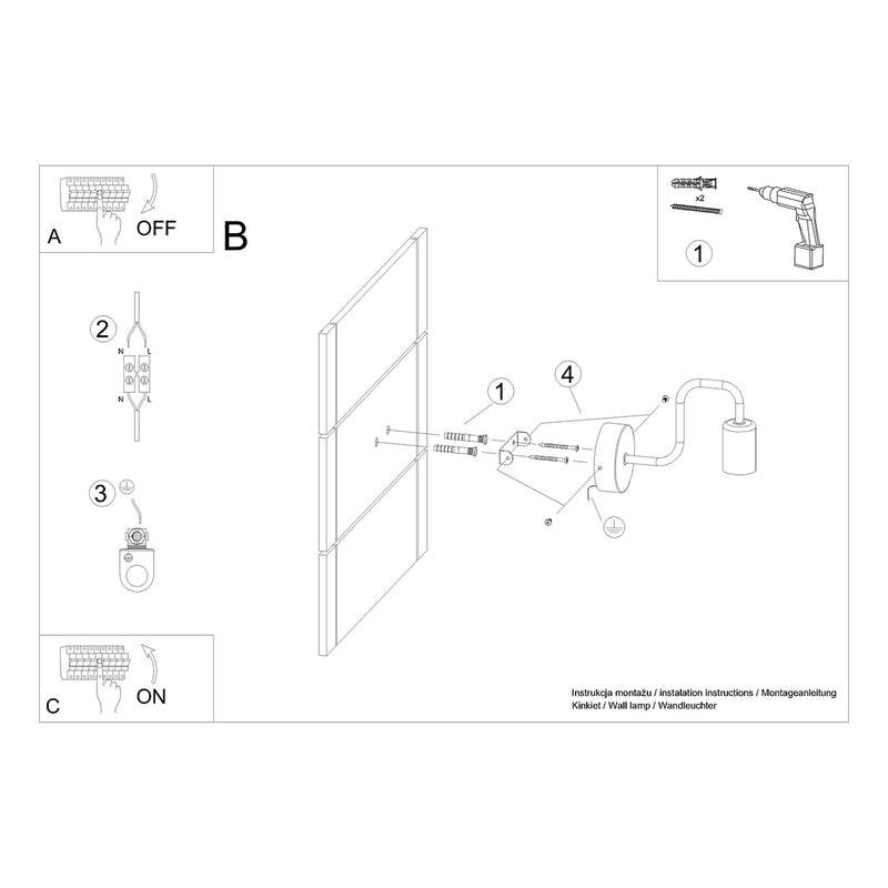 Wandleuchte VECTOR schwarz