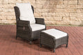 Polyrattan adjustable armchair Breno including footstool