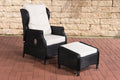 Polyrattan adjustable armchair Breno including footstool