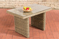 Polyrattan Esstisch La Gomera Klarglas 120/140/160 cm