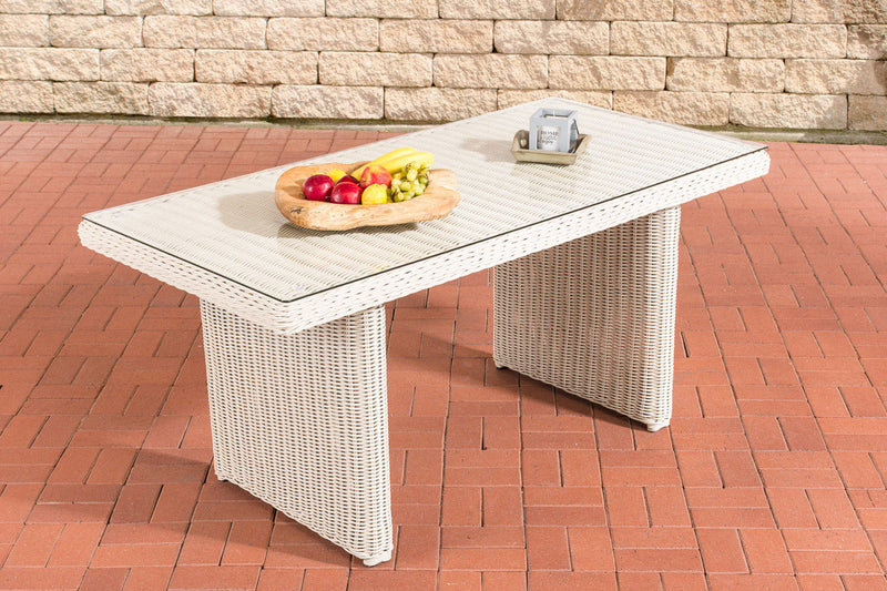 Polyrotan eettafel La Gomera helder glas 120/140/160 cm