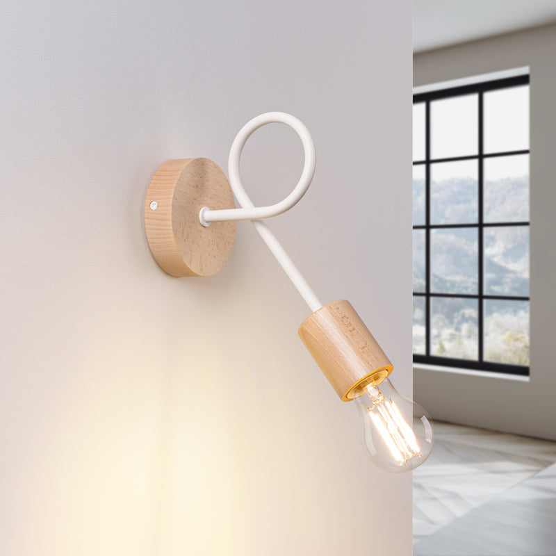 Wandlampe EMBER Weiß – Moderne Wandlampe mit natürlichem Akzent