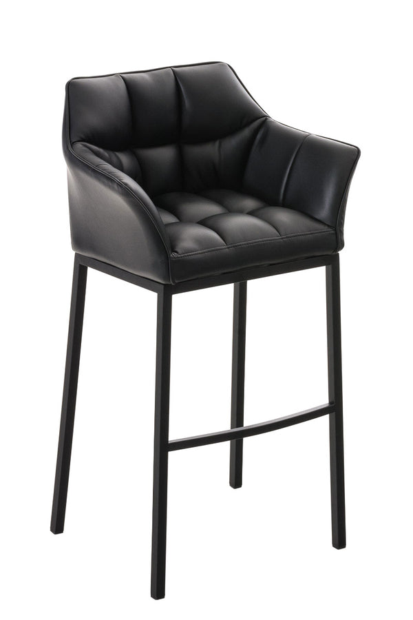 Bar stool Damaso faux leather with 4-foot frame