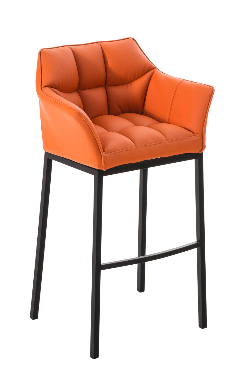 Bar stool Damaso faux leather with 4-foot frame