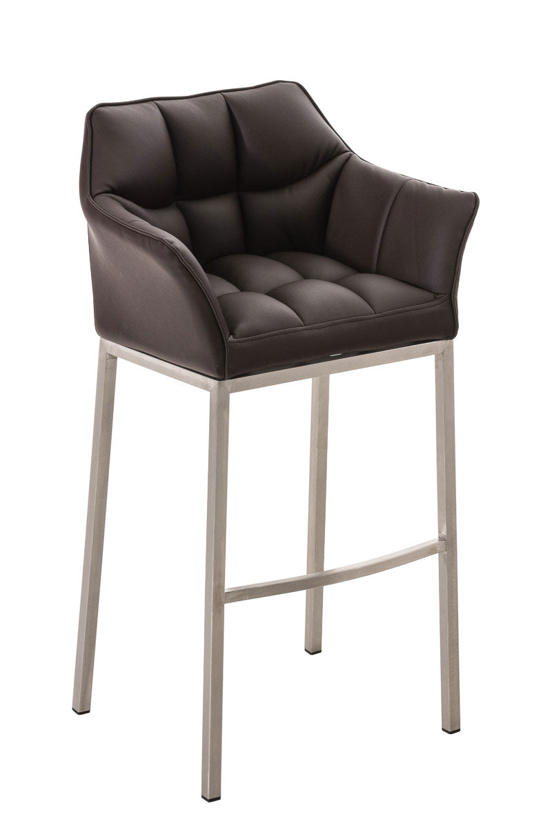 Bar stool Damaso faux leather with 4-foot frame