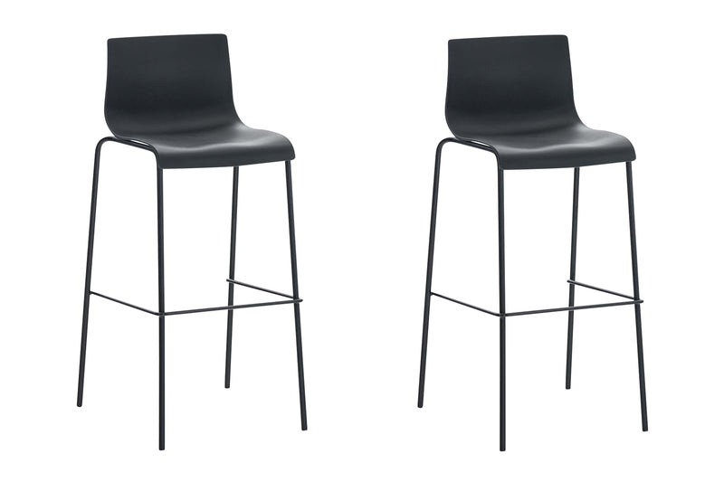 Set of 2 bar stools HOVER plastic 4-leg frame