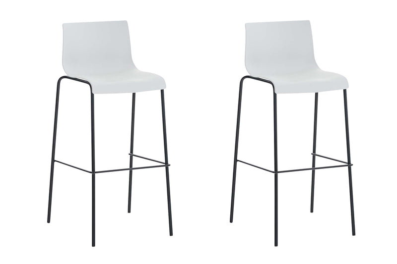 Set of 2 bar stools HOVER plastic 4-leg frame