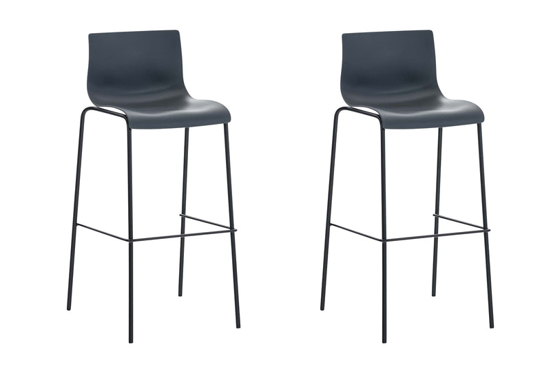 Set of 2 bar stools HOVER plastic 4-leg frame