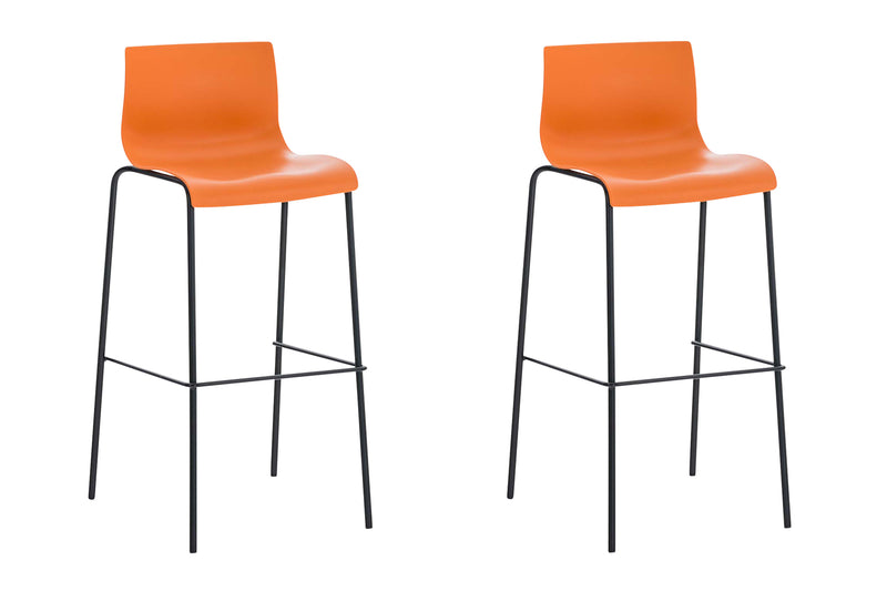 Set of 2 bar stools HOVER plastic 4-leg frame