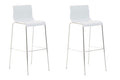 Set of 2 bar stools HOVER plastic 4-leg frame