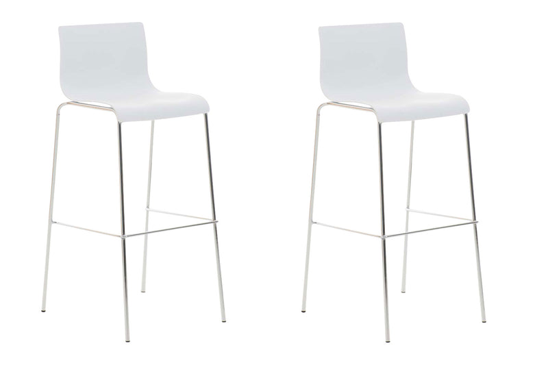 Set of 2 bar stools HOVER plastic 4-leg frame