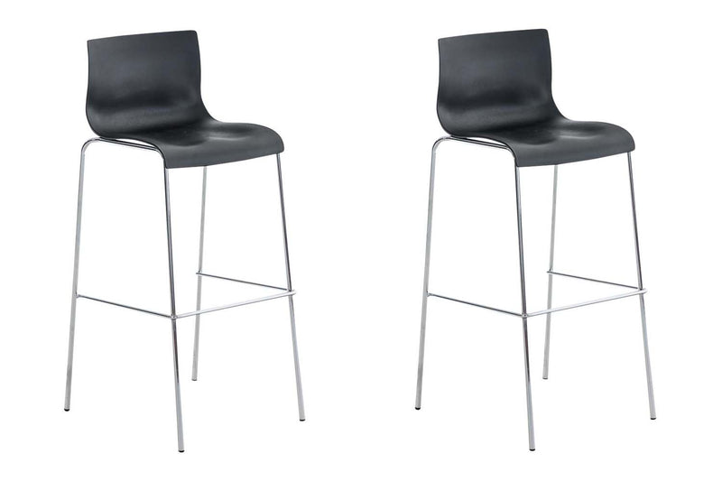 Set of 2 bar stools HOOVER plastic 4-foot frame
