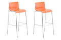 Set of 2 bar stools HOVER plastic 4-leg frame