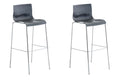 Set of 2 bar stools HOVER plastic 4-leg frame