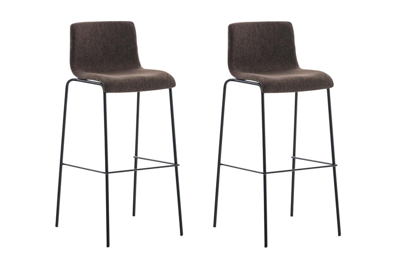 Set of 2 bar stools Hover fabric 4-leg frame