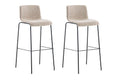 Set of 2 bar stools Hover fabric 4-leg frame