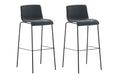 Set of 2 bar stools Hover fabric 4-leg frame