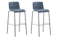 Set of 2 bar stools Hover fabric 4-leg frame