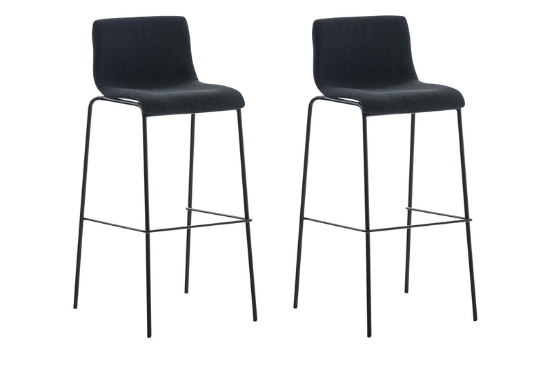 Set of 2 bar stools Hover fabric 4-leg frame