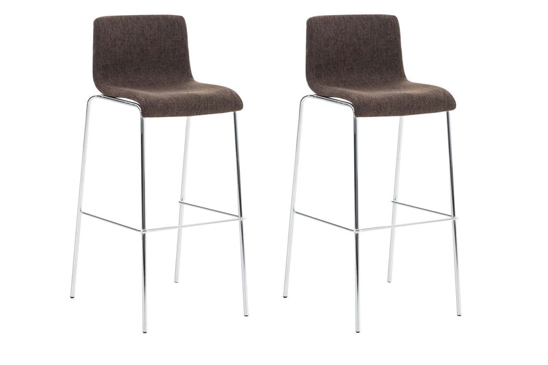 Set of 2 bar stools Hover fabric 4-leg frame