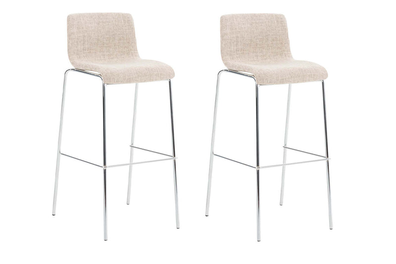 Set of 2 bar stools Hover fabric 4-leg frame