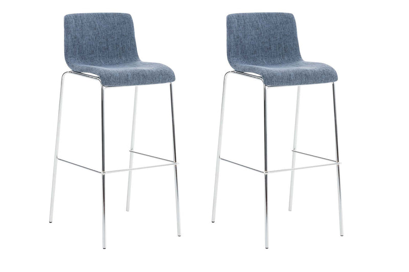 Set of 2 bar stools Hover fabric 4-leg frame