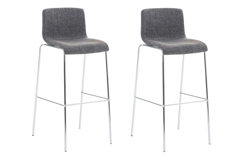 Set of 2 bar stools Hover fabric 4-leg frame