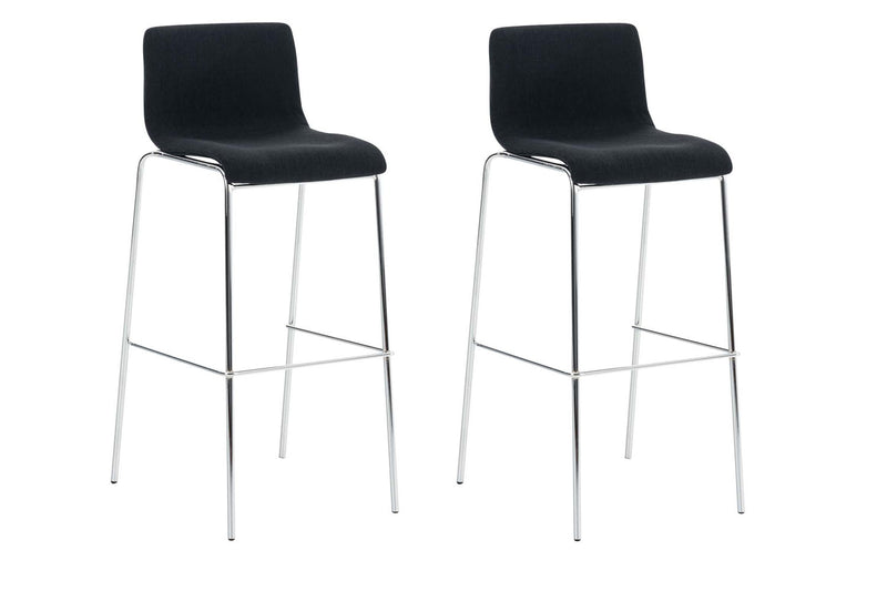 Set of 2 bar stools Hover fabric 4-leg frame