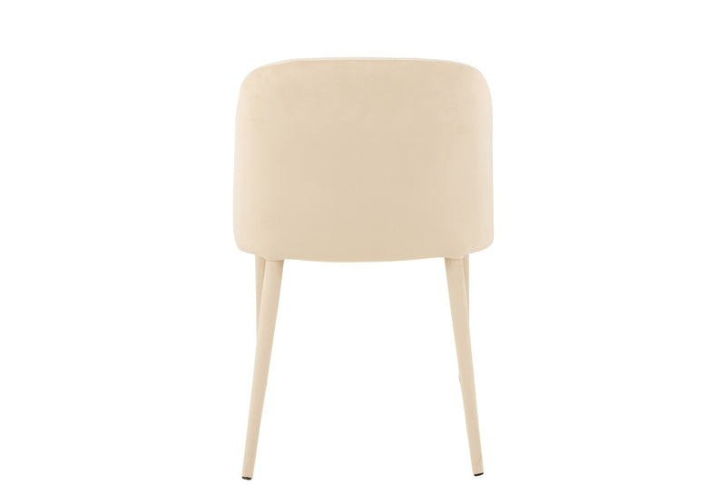 Chair Charlotte set of 2, textile/metal, beige - Available in 6 colors, perfect for every home
