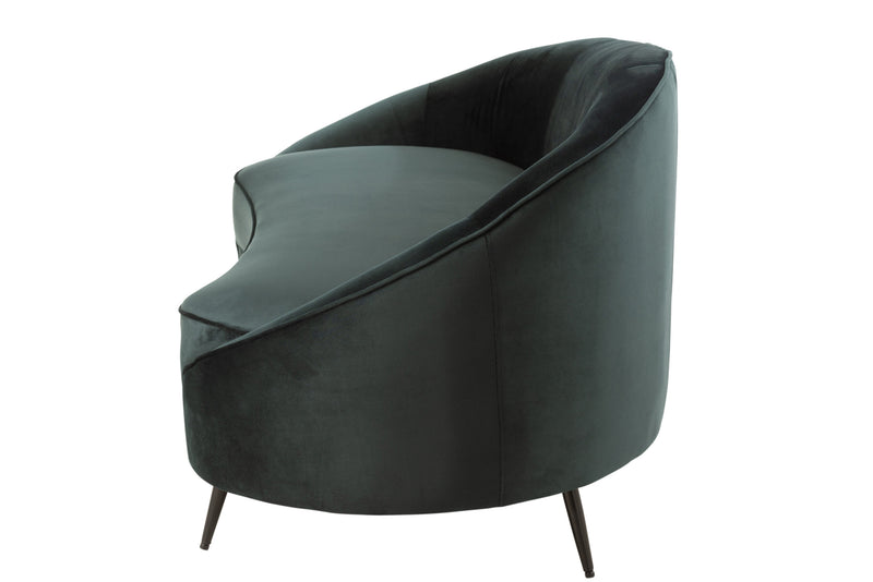 Elisabeth sofa - stylish green, textile cover with robust metal feet, 180x85 cm - elegance meets comfort