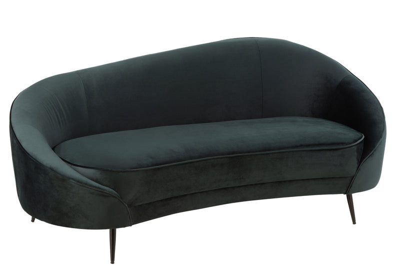 Elisabeth sofa - stylish green, textile cover with robust metal feet, 180x85 cm - elegance meets comfort