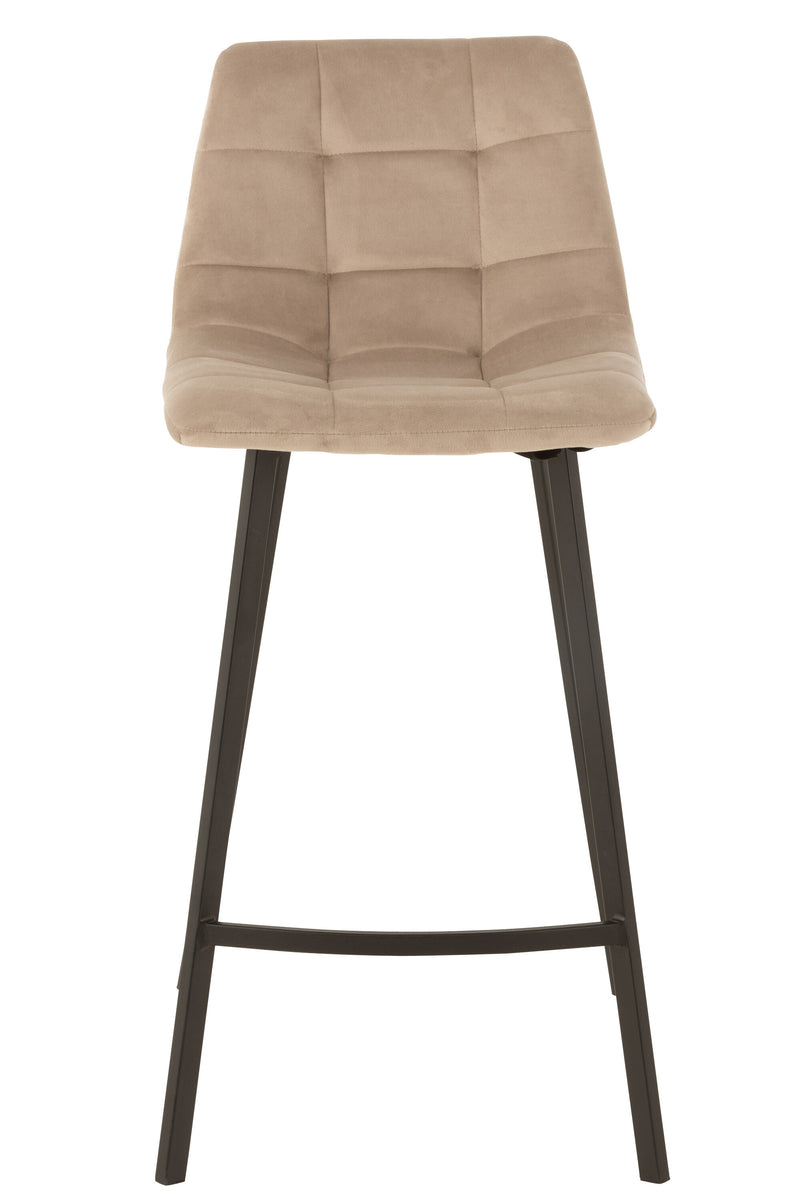 Set of 2 bar chairs Olivier – textile/metal beige