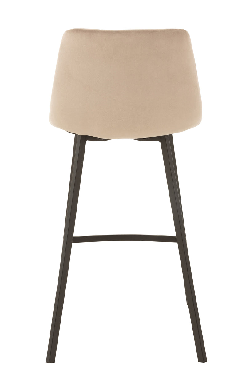 Set of 2 bar chairs Olivier – textile/metal beige