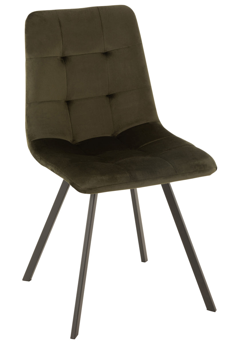 Stilvolles 2er-Set 'Morgan' Stühle in Dunkelgrün Fusion aus Textil und Metall für zeitgenössische Eleganz
