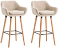 Set of 2 bar stools Grant with fabric cover